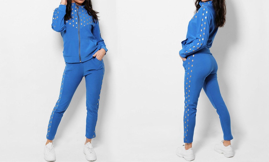 Image 6: Gold Foil Spot Detail Tracksuit