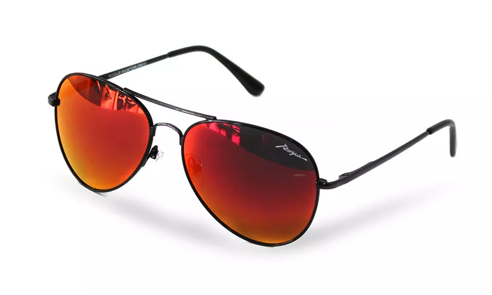 Rogue Eyewear Red Polarized Aviator Sunglasses for Men and Women - Second Medium