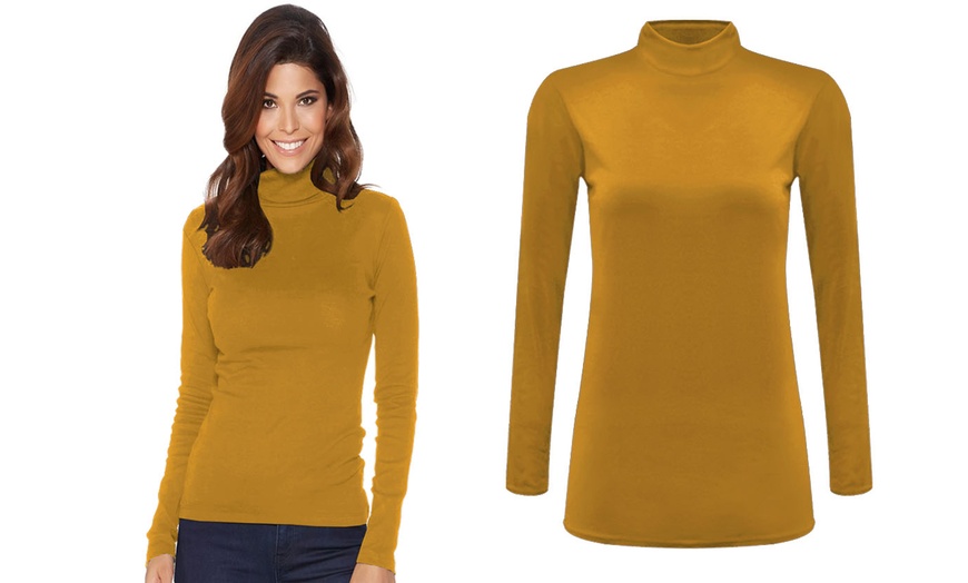 Image 9: Women's Polo Neck Jersey Tops