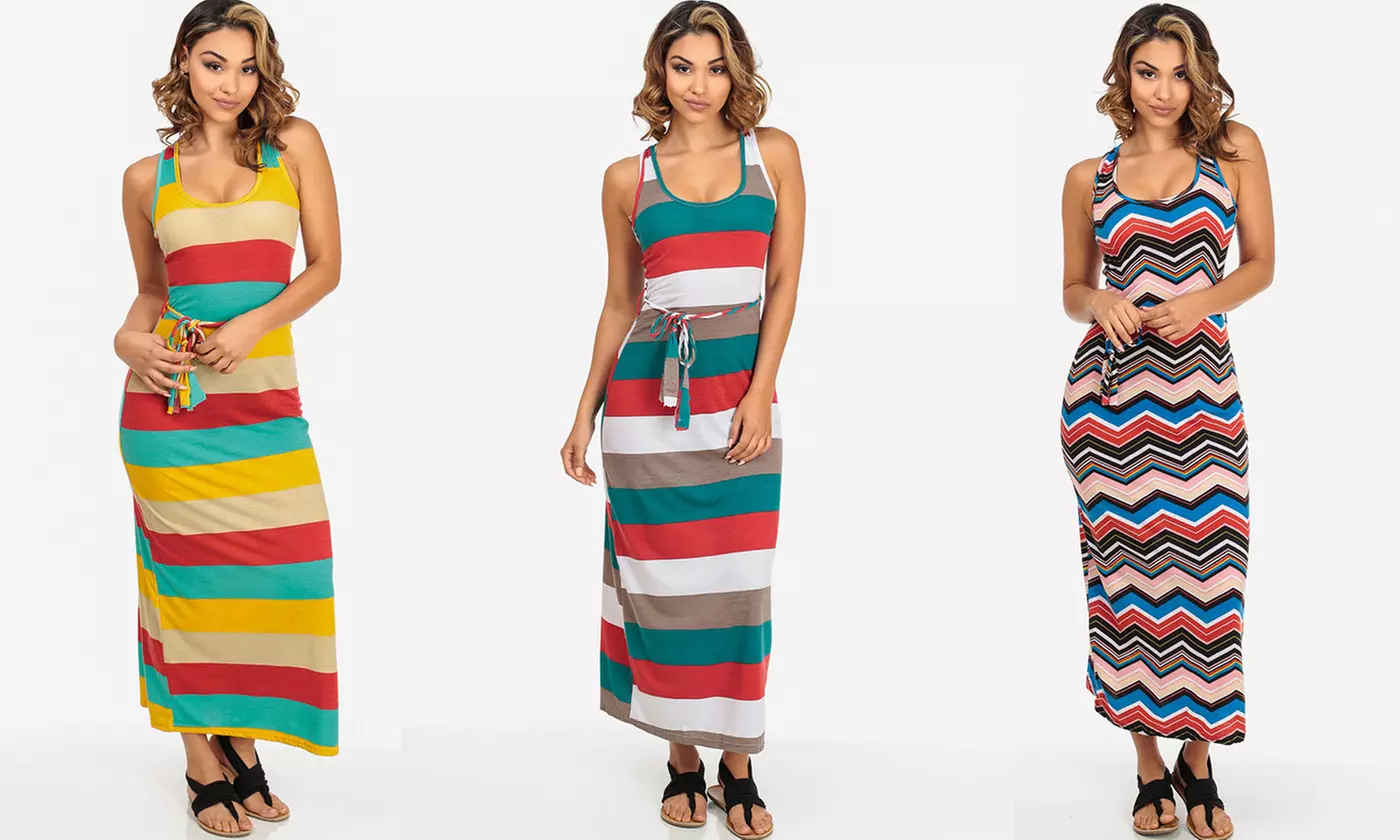 Women's Form-Fitting Tank Maxi Dress - Primary Image