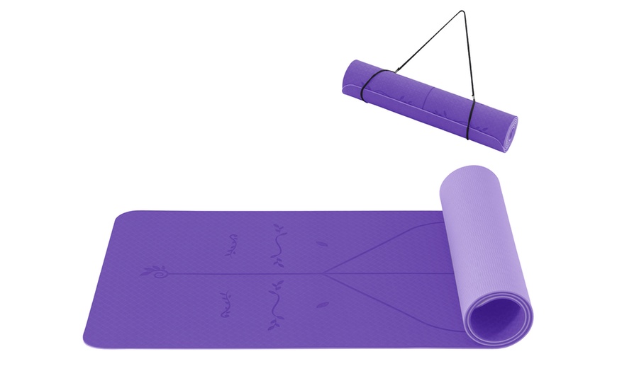 Image 15: Non-Slip Yoga Mat With Alignment Lines