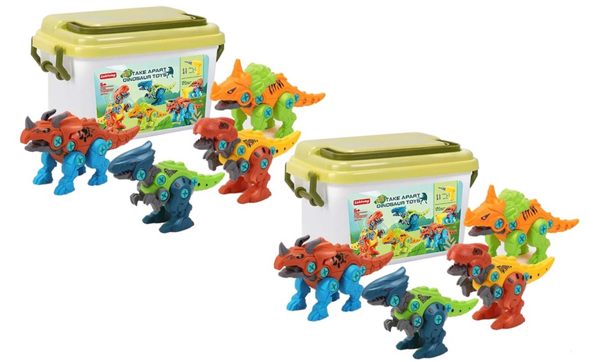 Image 3: 1x oder 2x 4er-Set Dinosaurier-Bauspielzeug