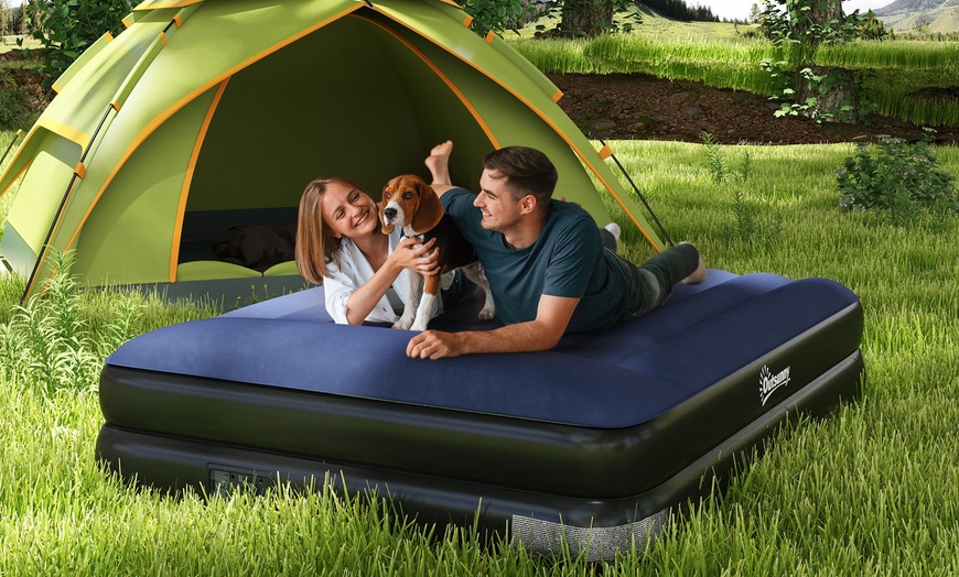 Image 1: Outsunny Inflatable Air Bed in Various Size and Features