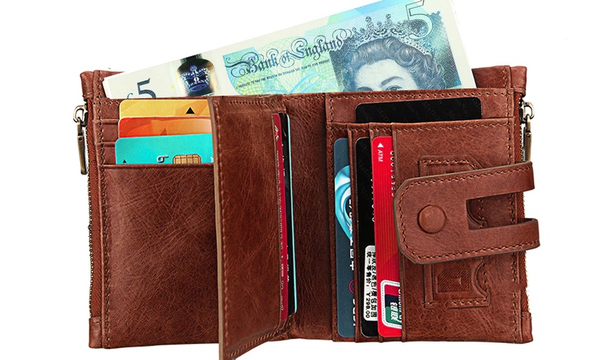 Image 8: Tri-Fold Leather Wallet