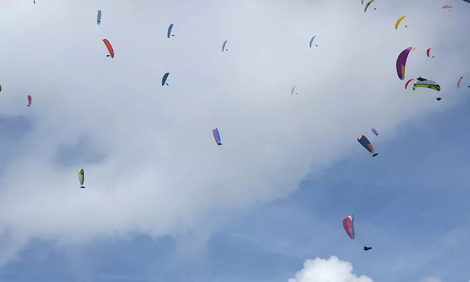 Lot paralotnią z akrobatyką