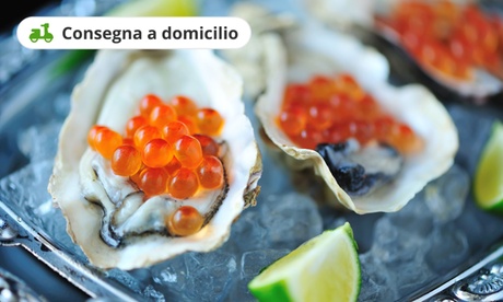 Plateau a scelta con ostriche e crudités come gamberi e scampi di Mazara da Oyster & Samba. Consegna a domicilio inclusa