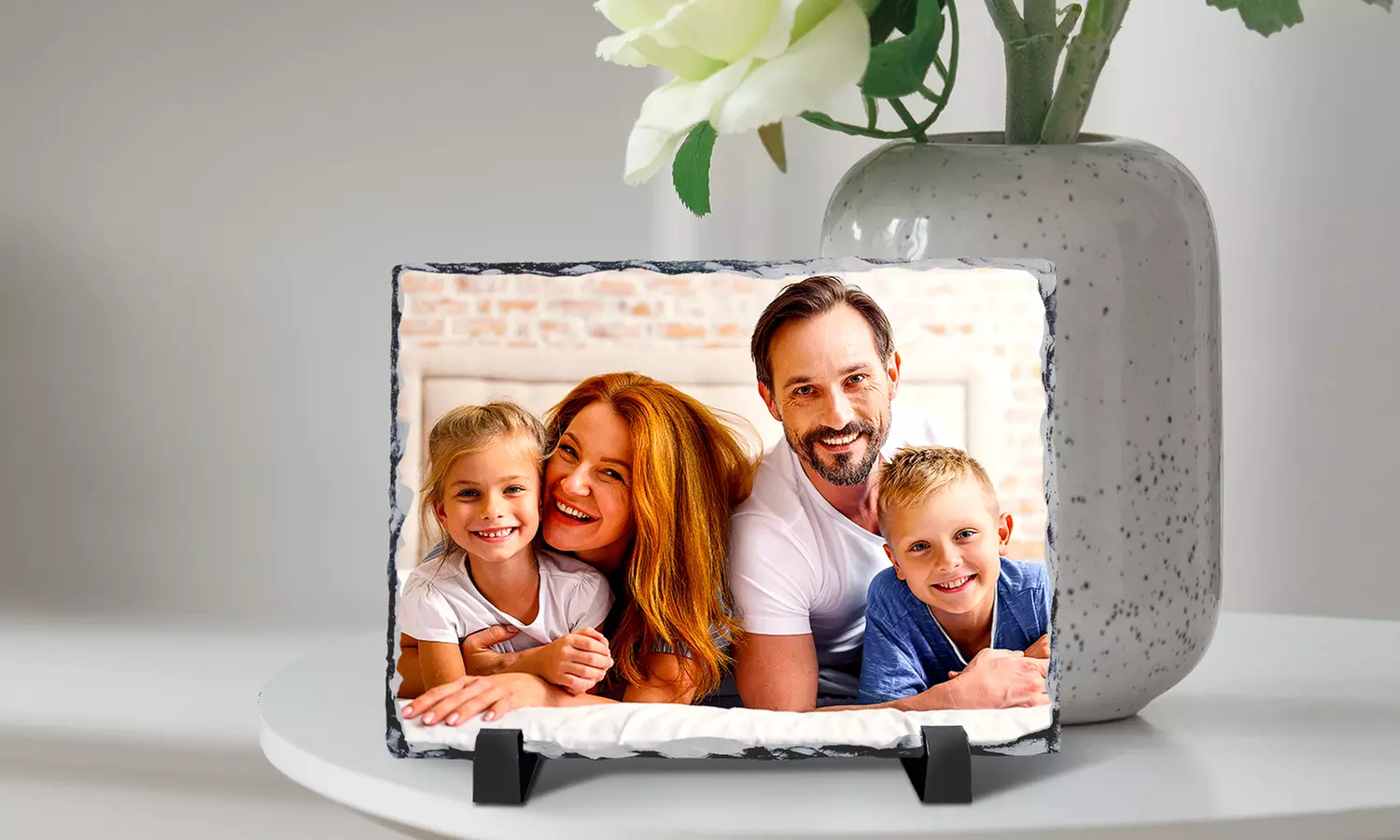 Een cadeau dat letterlijk in steen gebeiteld is: foto op ruwe leisteen