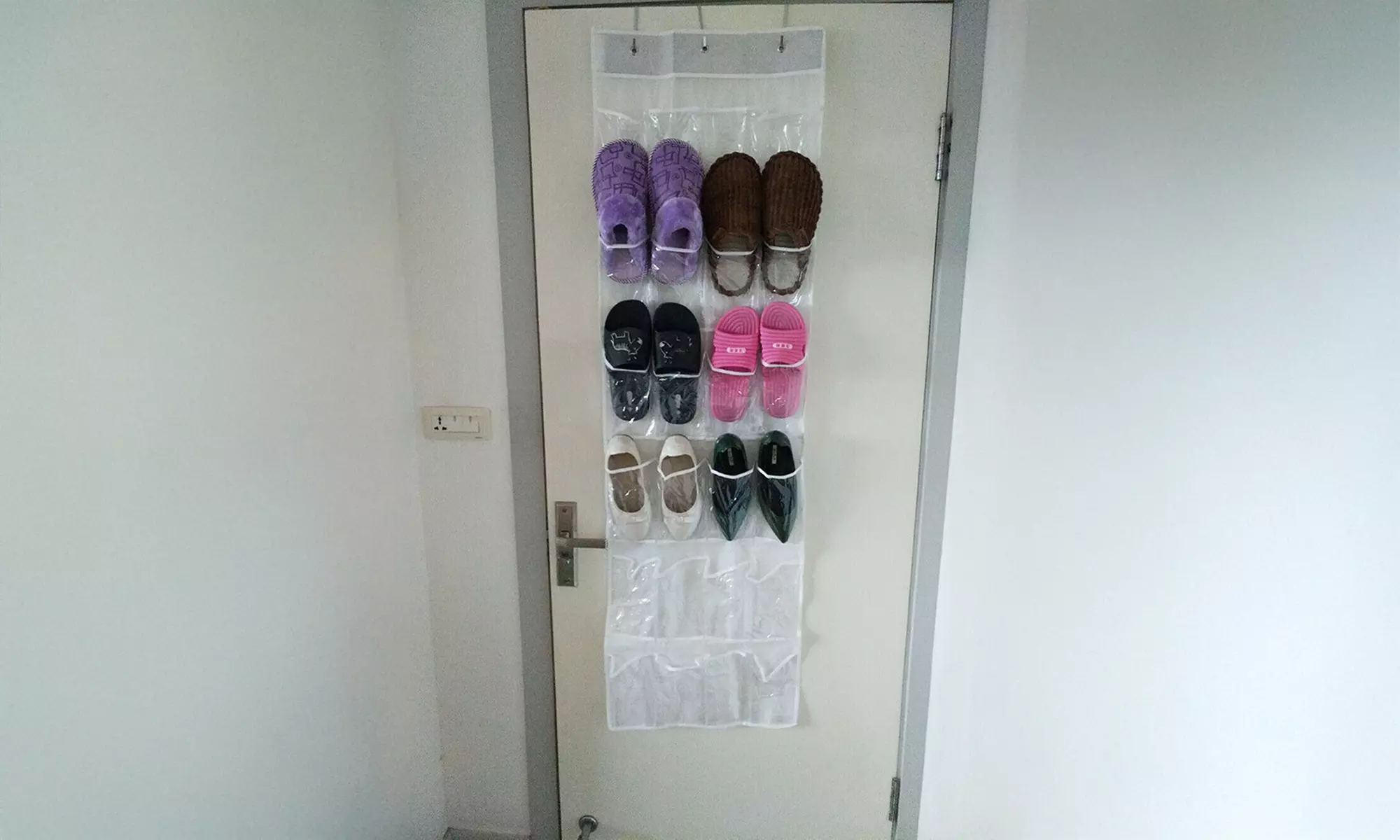 1-2 Pack 24 Wide Pockets Over the Door Shoe Organizer Hanging Shoe Holder