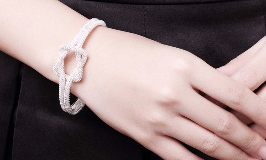 Image 2: Love Twisted Silver Cuff Bracelet