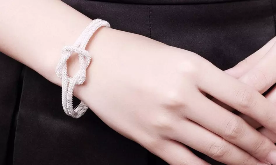Love Twisted Silver Cuff Bracelet