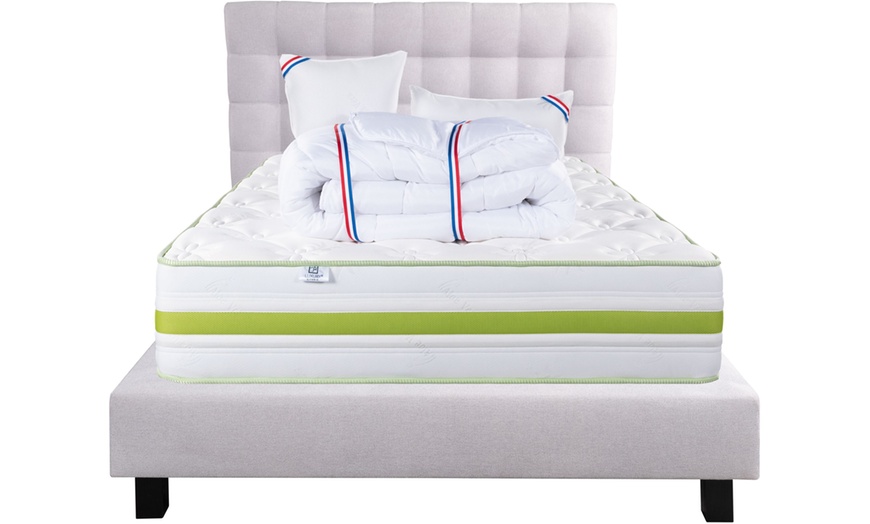 Image 9: Matelas 24/30 cm avec sommier, tête de lit et couette Luxury Literie