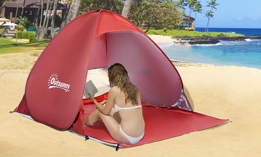 Image 21: Outsunny 2-3-Person Pop-up Beach Tent