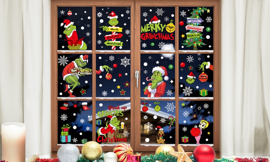 Image 2: Set of Nine Christmas Window Stickers Sheets