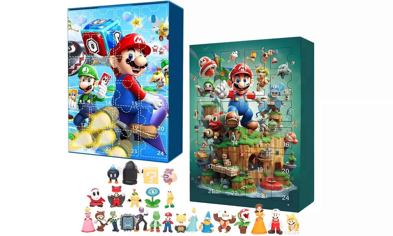 Calendrier de l'Avent avec des figurines inspirées de Super Mario