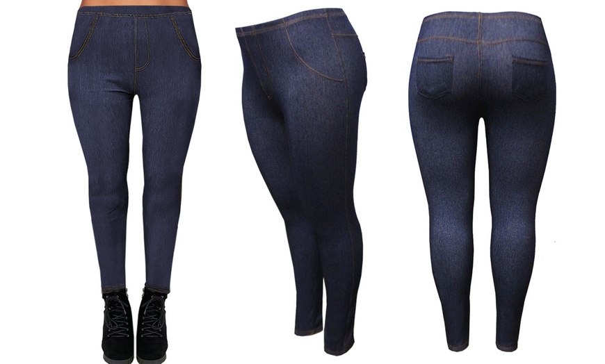 Image 3: Denim-Look Jeggings