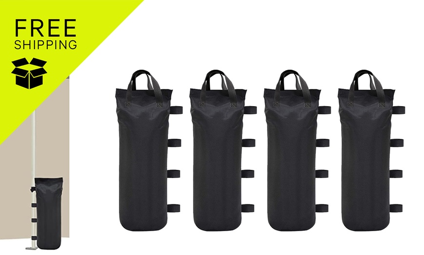 Image 1: Outdoor Canopy Tent Fixed Weighted Sandbags: 4 or 8 Pcs - Black 