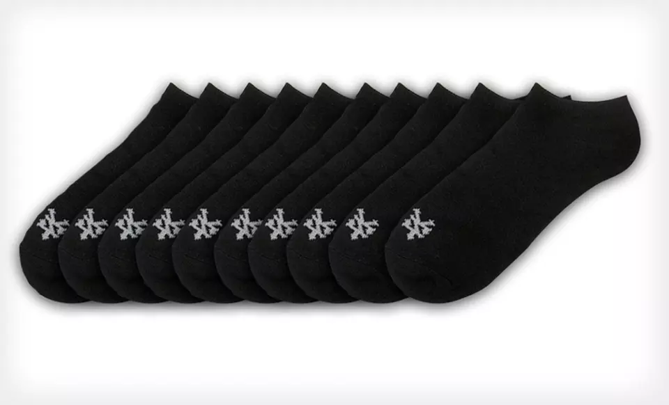 $11.99 for a 10-Pair Pack of Zoo York Men’s No-Show Socks in Black, White, or Assorted Colors ($28 List Price) - Second Medium