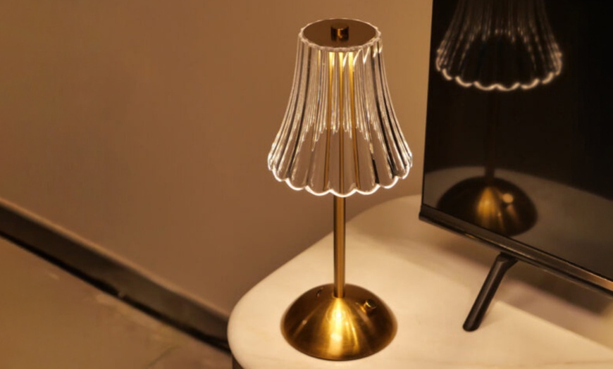 Image 2: Set of Two Crystal Metal Touch-Control Table Lamp Set