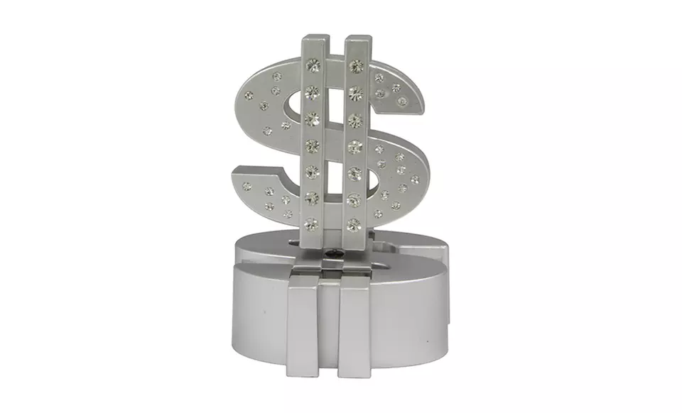 Solar Spinning Dollar Sign Dashboard Ornament - Second Medium
