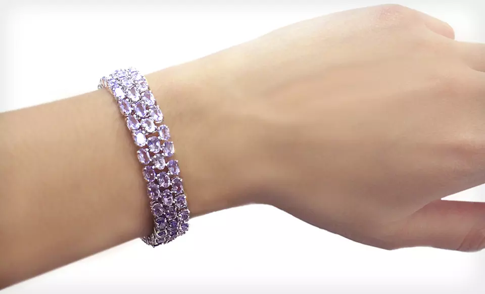 $59 for a Three-Row Gemstone Tennis Bracelet ($199.99 List Price). Four Styles Available. Free Shipping and Returns. - Second Medium
