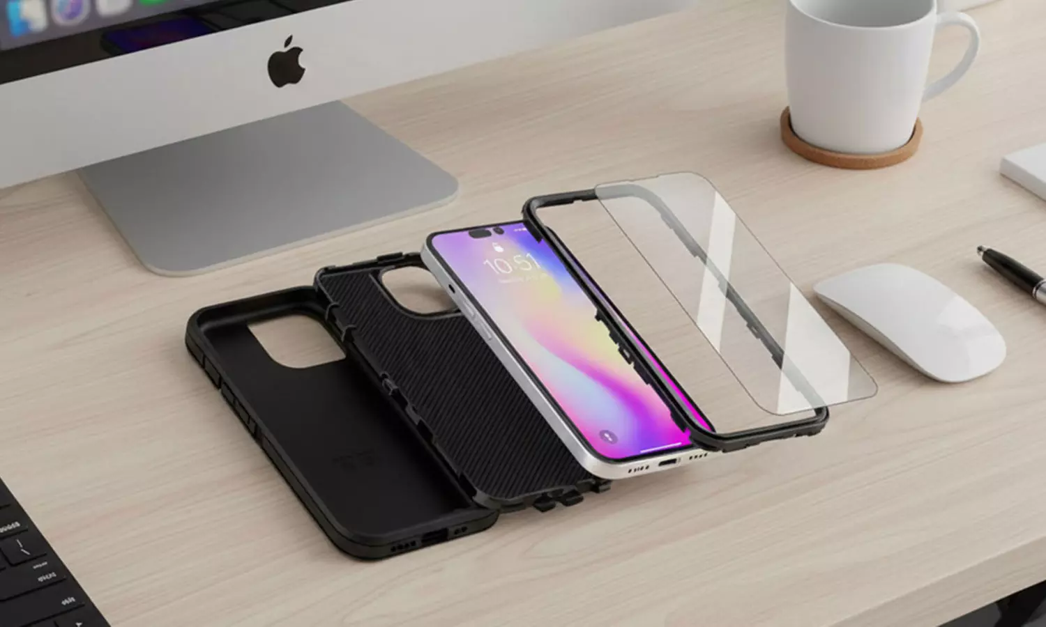 For iPhone 14 Pro Case Heavy Duty Shockproof Hybrid Hard Cover Screen Protector - Primary Image