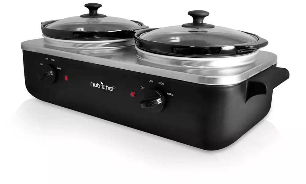 Dual-Pot Electric Slow Cooker and Food Warmer - Primary Image