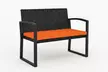 Outsunny 2-Seater Rattan-Effect Garden Bench with Cushioned Seat and Steel Frame - Image 4