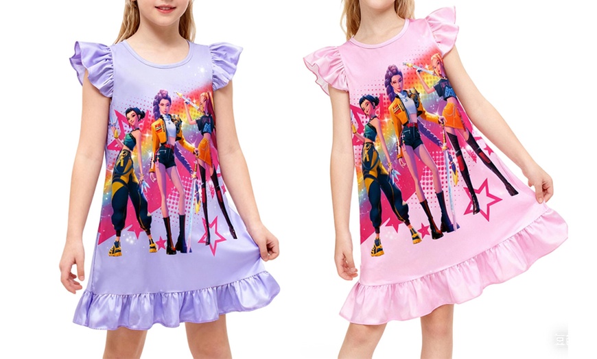 Image 1: K-pop Cartoon Kids Pajamas Dress Sleepwear