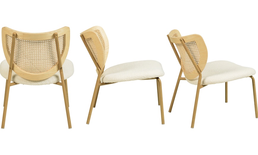 Image 3: Sillón de tejido bouclé, ratán y metal de Doosense