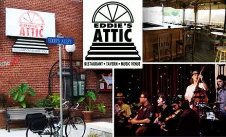 $12 for $25 Worth of Small Plates, Burgers, and Beer at Eddie's Attic Rooftop Grill - Primary Image