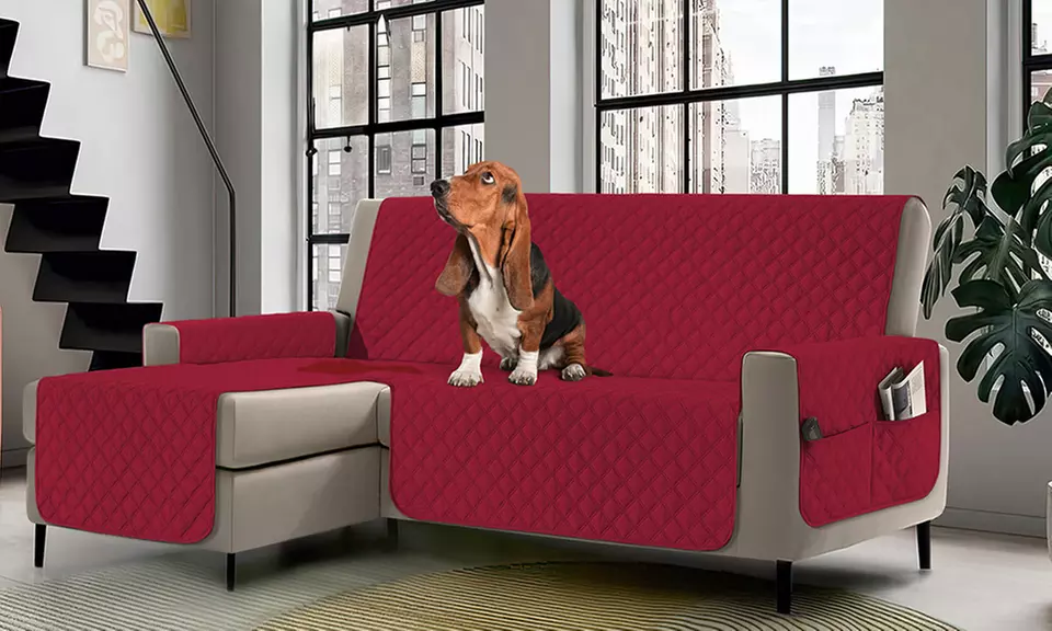 Housse de canapé imperméable, antitache, matelassée et réversible