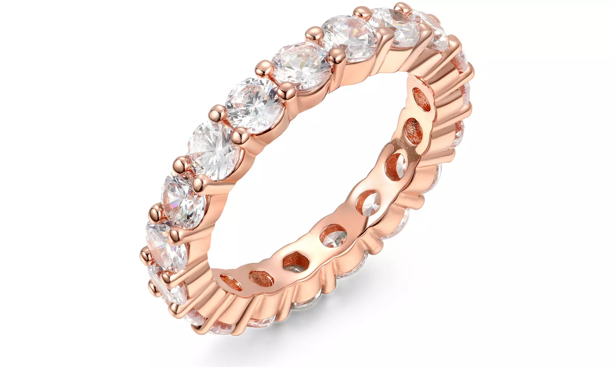 Luxury Cubic Zirconia Eternity Ring Collection in Sterling Silver