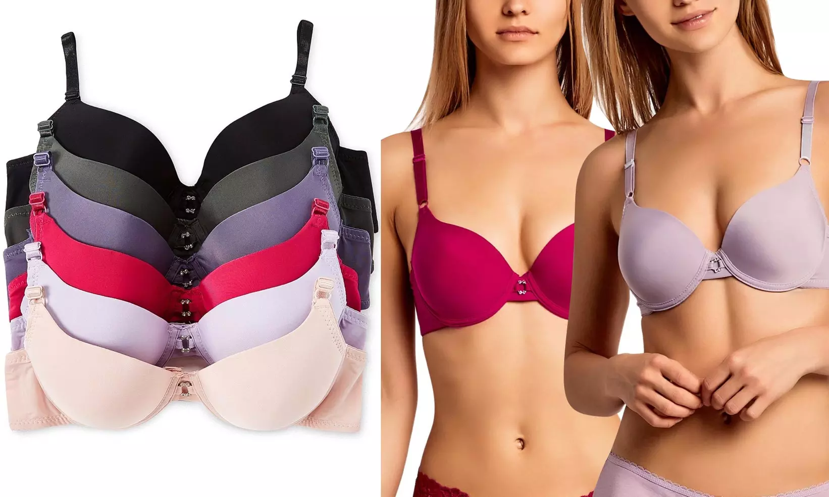 Women's Lightly-Padded Full Cup Bras with Removable Straps (6-Pack) - Primary Image