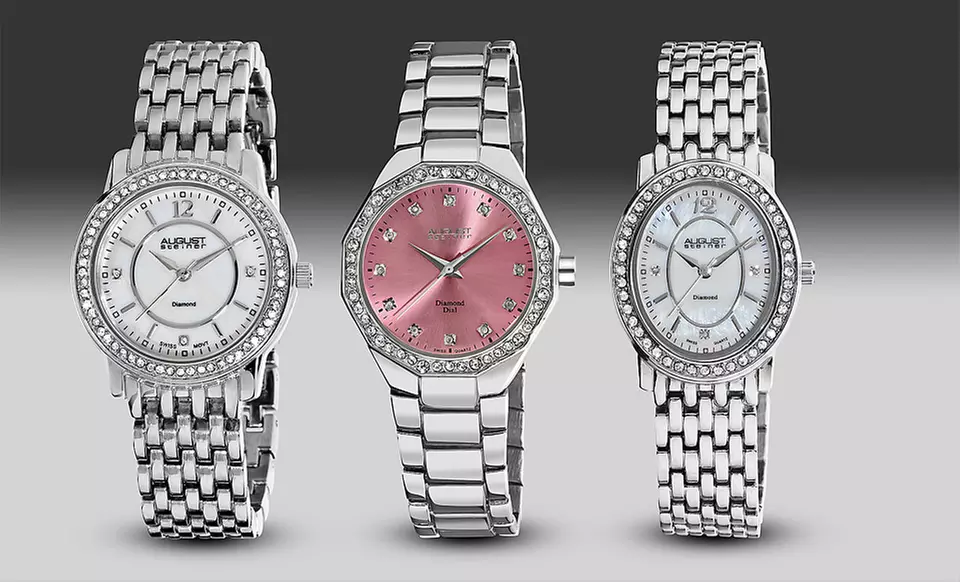 $69.99 for an August Steiner Women's Diamond Wardrobe Watch Set ($795 List Price). 3 Styles. Free Shipping and Returns. - Second Medium