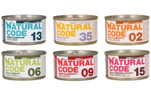 60 lattine di cibo umido per gatti Natural Code 60 lattine di cibo umido per gatti Natural Code