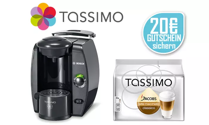 TASSIMO FIDELIA T4 mit 20 € Willkommens-Gutschein* und T Discs Latte Macchiato für 33 € inkl. Versand (76% sparen) - Primary Image