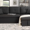 Image 5: Three Seater Reversible Sofa Bed with Storage and Cupholder