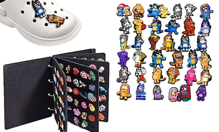 Image 1: 35-Piece Bluey Inspired Shoe Charms with Organiser
