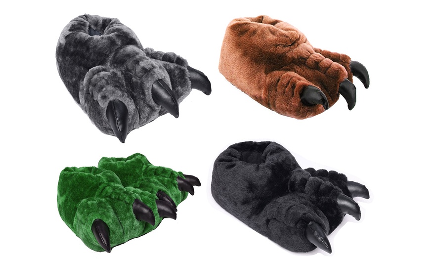 Image 32: Funny Claw Novelty Monster Foot Slippers 