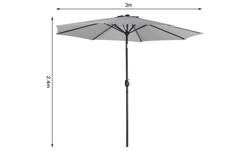 Image 8: 3M Rotating Parasol with UV Protection; Adjustable and Stylish Design