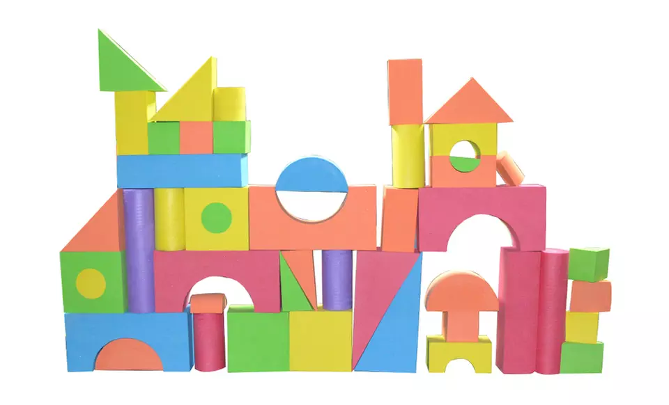 52-Piece Fun Foam Blocks Set - Primary Image