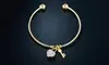 Heart and Key Charm Cuff Bangle Bracelet made with Swarovski Elements