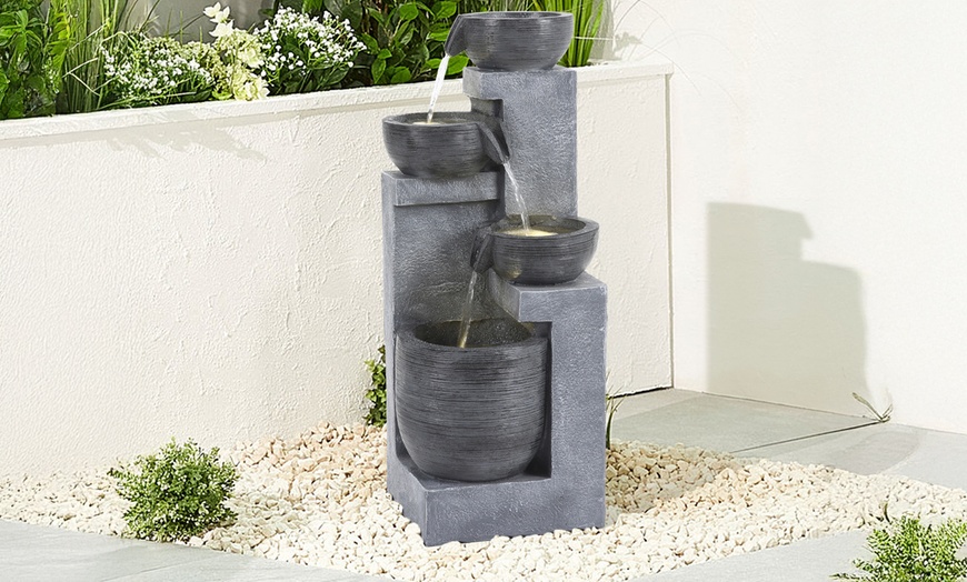 Image 17: Outdoor Multi-Tier Ceramic LED Fountain Water Feature