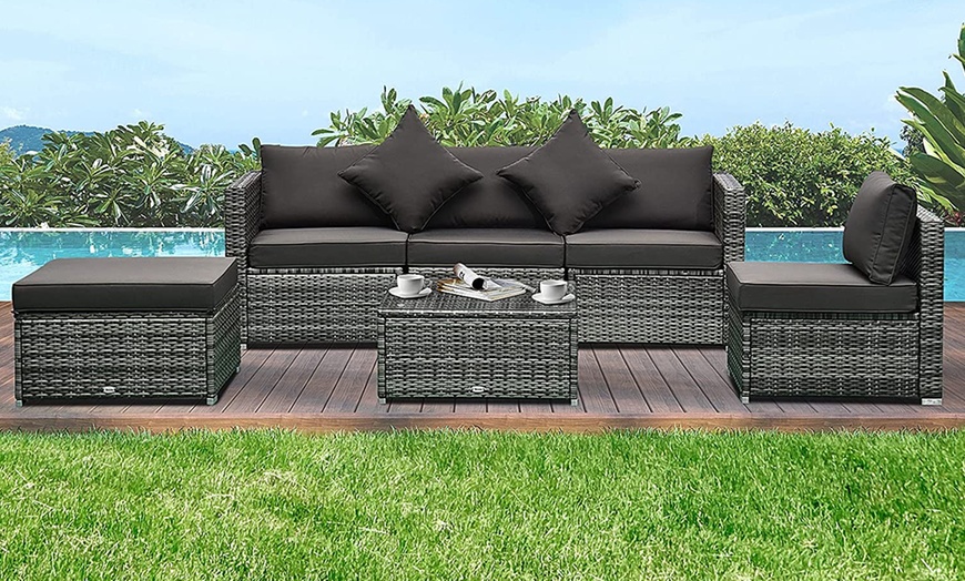 Image 15: Outsunny Rattan-Effect Sofa Set, with a Coffee Table