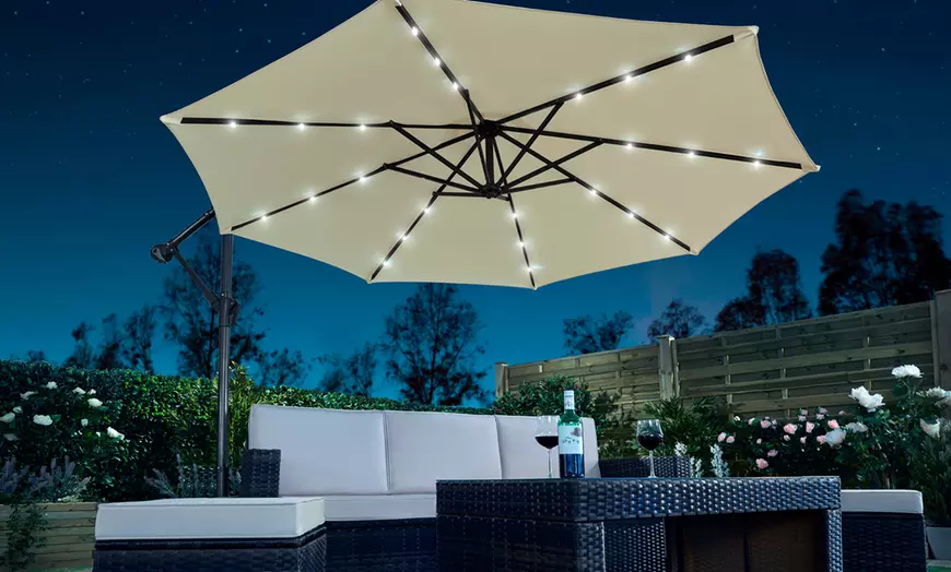 Image 3: Cantilever Parasols - Standard or Solar LED + Optional Base