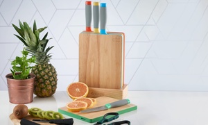 BLACK FRIDAY Viners Assure Colour-Coded Knife Block with Boards