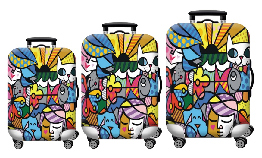 Image 3: Abstract Theme Luggage Cover