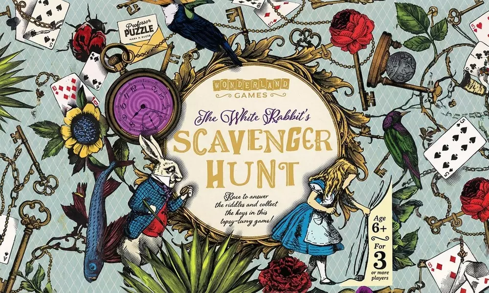 Alice in Wonderland-Themed White Rabbit Scavenger Hunt Game - Primary Image