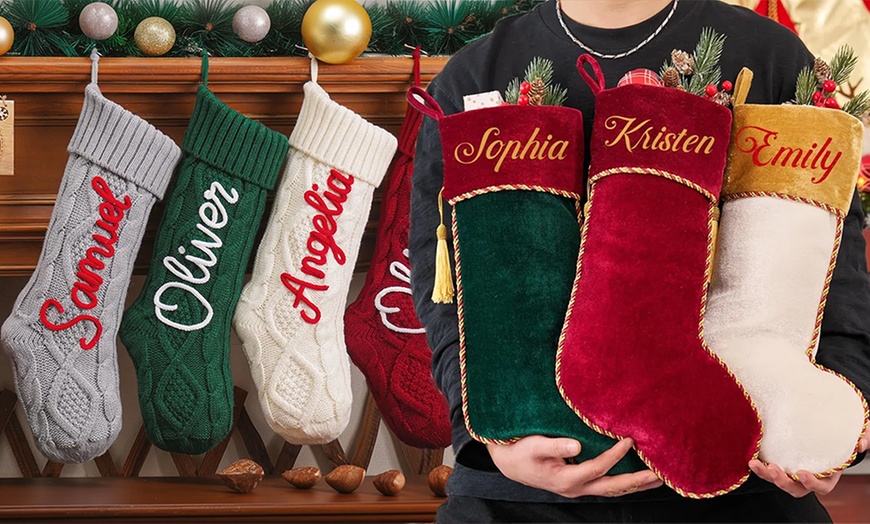 Image 9: Personalized Embroidered Christmas Stockings for Festive Fun!
