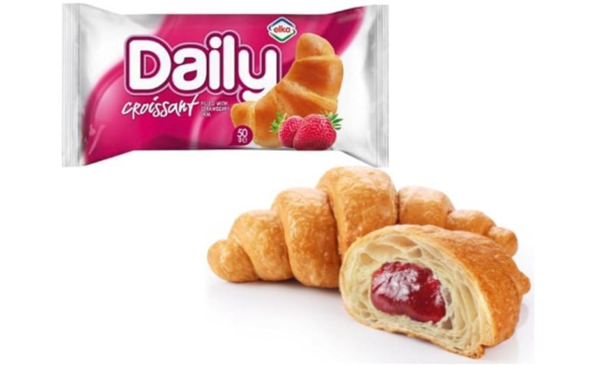 Image 3: 20-Pack Elka Daily Croissant Bulk Box - Cocoa Cream or Strawberry Jam
